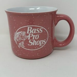 Bass Pro Shops Pink Speckled 16 oz Coffee Mug Soup Cup Ceramic J9